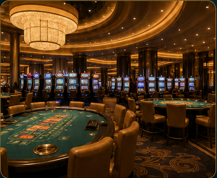 Casino floor gaming tables at NUSTAR Cebu